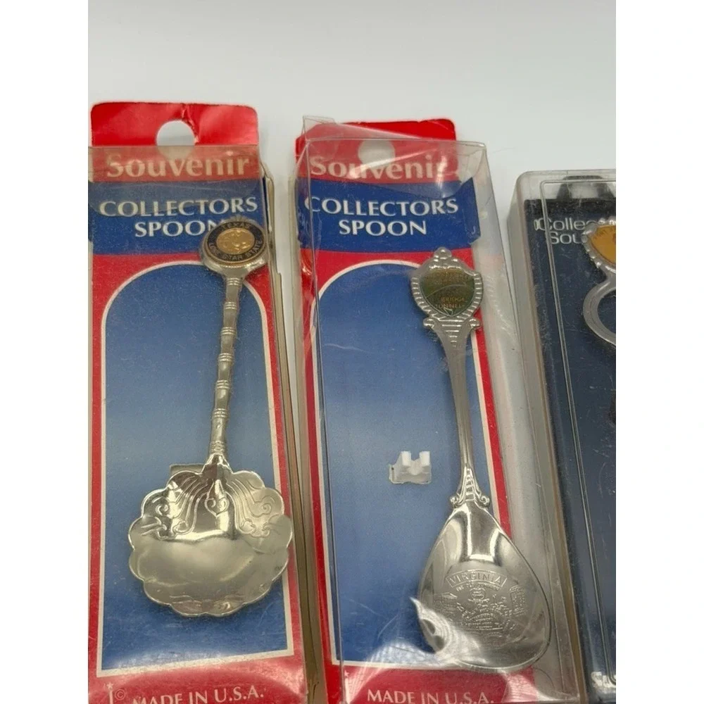 Vintage Souvenir Spoon Lot Route 66 Virginia Wyoming Collectible Spoons Mixed